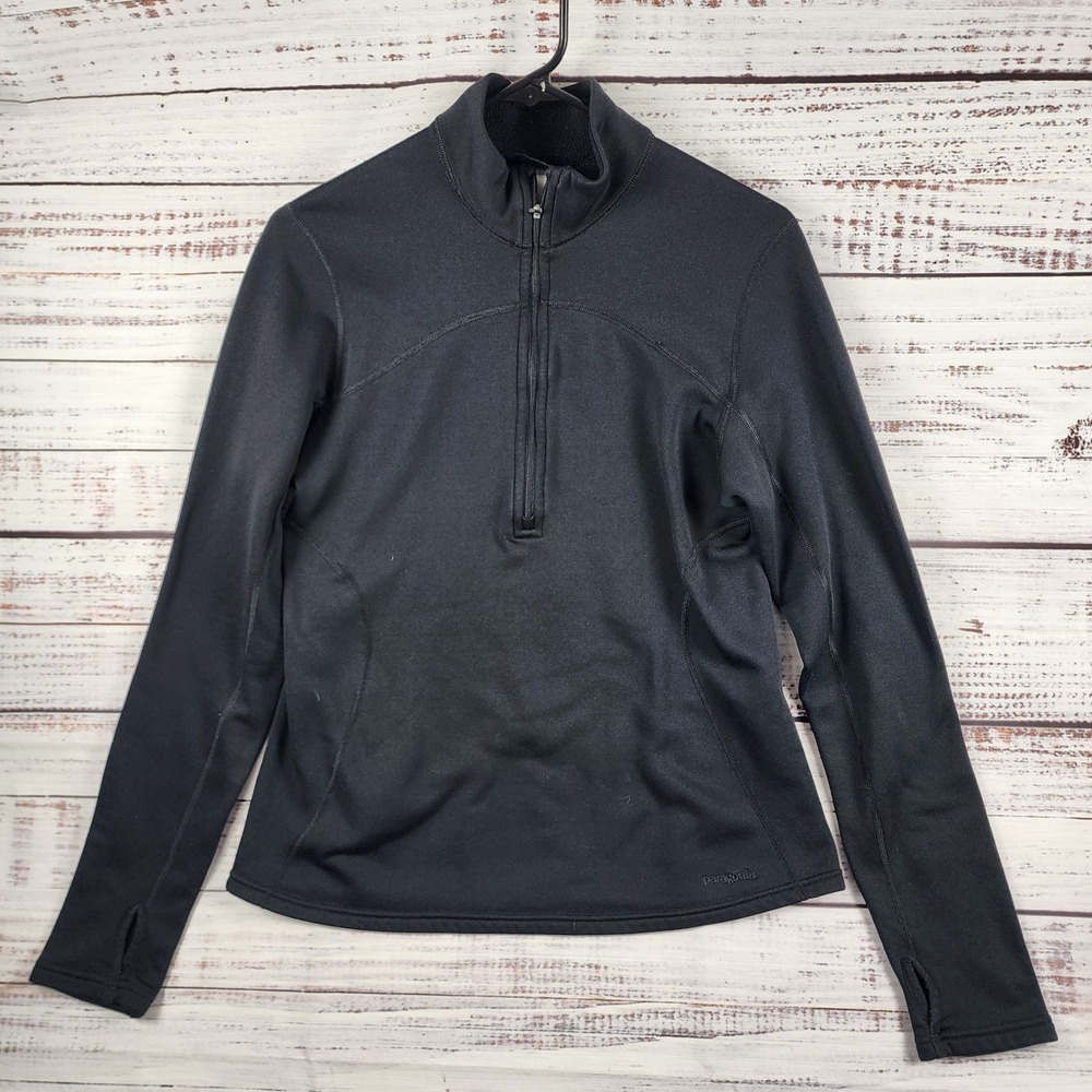 Patagonia Capilene 3 Polartec Power Dry 1/4 Zip Pullover Medium Slim Black